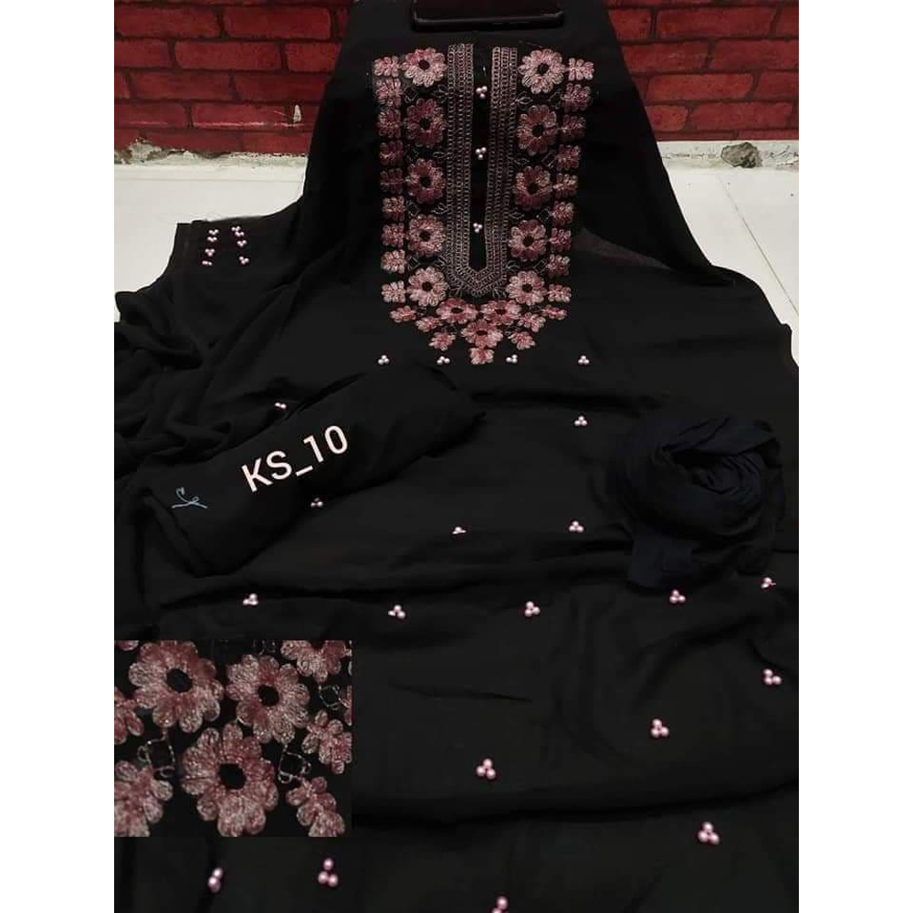 Indian Excellent Georgette Embroidery Salwar Kameez for Women [3 piece]